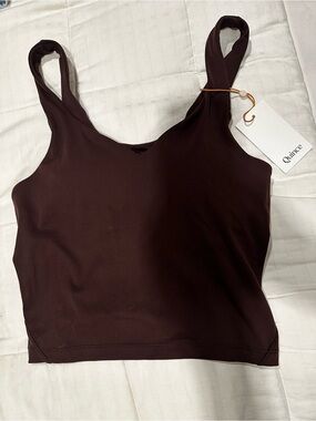 Quince Women's Scoop Neck Tank Top in Deep Brown longline